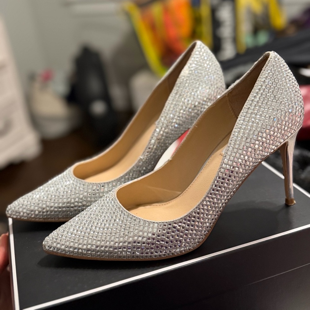 Steve Madden Sparkling Silver Heels